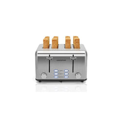 Aigostar Toaster 4 Slice Stainless Steel Toaster with Independent and Extra-Wide Slots, High Lifting, Defrost & Reheat Functions, Variable Browning