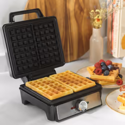 Salter EK5848 Waffle Maker Machine ? Non-Stick Dual Waffle Iron Plates, Deep Fill Belgian & American Waffle Machine, Adjustable Temperature Control,