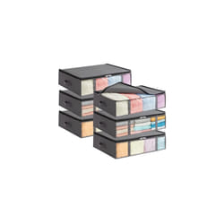 Lifewit Under Bed Storage Containers 6 Pack, Foldable Clothing Storage Bags with Front Clear Window, Closet Organizers and Storage for Towels,