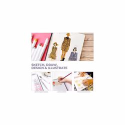 2 Pack Sketchbook Hardcover, Ohuhu Alcohol Marker Paper, 200gsm Heavy Smooth Drawing Papers, Art Sketchbook Specially Designed for Alcohol Markers,