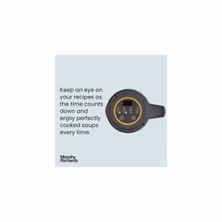 Morphy Richards Compact Soup Maker, Blend & Cook Smooth & Chunky Soup, Smoothies, Black & Stainless Steel, 1 Litre, 900 W, 501021