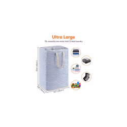 Lifewit 72L Freestanding Laundry Hamper, Collapsible Waterproof Large Laundry Basket with Easy Carry Extended Handles for Clothes, Towels, Toys, Blue,