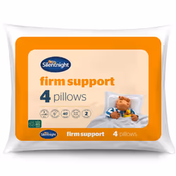 Silentnight Firm Support Pillows 4 Pack - Firm Pillows Ideal for Back and Side Sleepers with Fibre Core Centre for Head and N ...