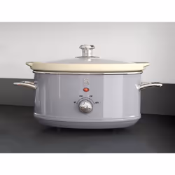 Swan SF17021GRN Retro Slow Cooker with 3 Temperature Settings, Keep Warm Function, 3.5L, 200W, Retro Grey