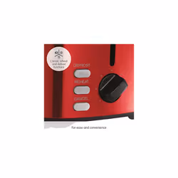 Morphy Richards Equip Red 2 Slice Toaster - Defrost And Reheat Settings - 2 Slot - Stainless Steel - 222066