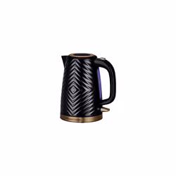 Russell Hobbs Groove Electric 1.7L Cordless Kettle (Fast Boil 3KW, Black textured plastic with brushed gold accents, Removabl ...