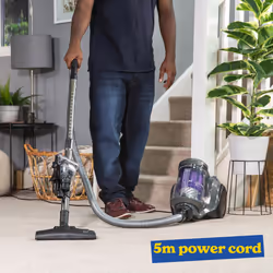 Russell Hobbs Cylinder Vacuum Cleaner TITAN2 PET 3 Litre Grey & Purple with 3 in 1 Multi-Tool, Triple Dust Lock 700W High Efficiency Motor, PET Turbo