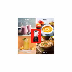 Tefal Blendforce II Blender, 1.25L Plastic Jug, 600W, 4 Removeable Stainless Steel Blades, 3 Programs + Pulse, Black, BL420840