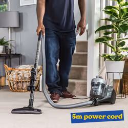 Russell Hobbs Cylinder Vacuum Cleaner COMPACT XS 1.5 Litre Grey & Silver with 3 in 1 Multi-Tool, Triple Filtration 700W Ultra Compact, 2 Year