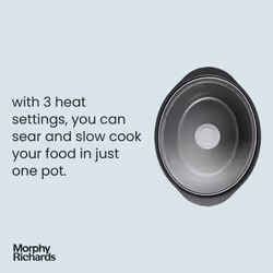 Morphy Richards 461014 Sear & Stew 6.5 Litre Aluminium Slow Cooker, One-Pot Solution, Brushed Stainless Steel