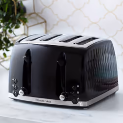 Russell Hobbs Honeycomb 4 Slice Toaster (Independent & Extra wide slots with high lift, 6 Browning levels, Frozen/Cancel/Reheat function, Removable