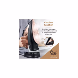 Tower T22008RG CeraGlide Cordless Steam Iron with Ceramic Soleplate and Variable Steam Function, Black and Rose Gold