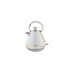 Tower T10044WHT Cavaletto Pyramid Kettle with Fast Boil, Detachable Filter, 1,7L, 3000W, Optic White and Champagne Gold