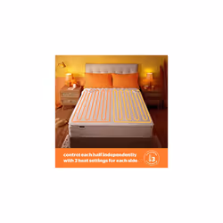 Silentnight Dual Control Electric Blanket King Size - Heated Electric Underblanket Bed Warmer Sheet with 3 Heat Settings, Easy Fit Straps and Split