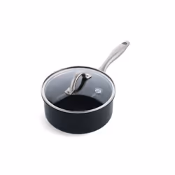 GreenPan Lima Midnight Hard Anodized Healthy Ceramic Non-Stick 20 cm/3.1 Litre Saucepan with Lid, PFAS-Free, Induction Suitab ...