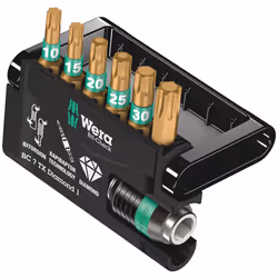 Wera Bit-Check 7 TX Diamond 1 Anti Cam-out Torx BiTorsion Long Life bit set for drill/drivers, TX10,15,20,25,30,40 7 piece, 0 ...