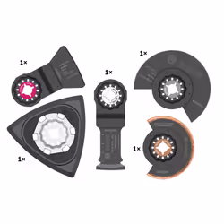 Bosch Professional 2608664624 5-Piece Starlock Multitool Set (Wood, Metal, Multi Material and Abrasive Materials, Accessories: Multi-Functional Tool)