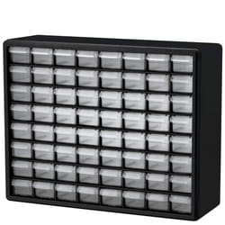 Akro-Mils 10764, Black Cabinet, Clear Drawers, 64 20" x 15.75"