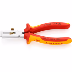 Knipex Insulation Stripper with opening spring, universal chrome-plated, insulated with multi-component grips, VDE-tested 160 ...