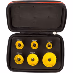 Starrett Bi-Metal Hole Saw Kit - 6 Piece KCS06001 Cordless Smooth Cutting Hole Cutter with Arbor Set - Compatible With Bosch Dewalt Hitachi Festool