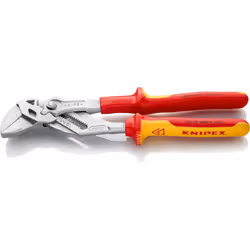 Knipex Pliers Wrench pliers and a wrench in a single tool chrome-plated, insulated with multi-component grips, VDE-tested 250 ...