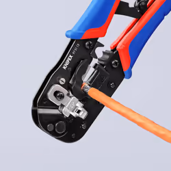Knipex Crimping Pliers for RJ45 Western plugs burnished, with multi-component grips 191 mm 97 51 13