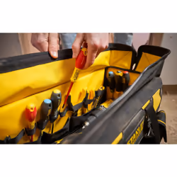 STANLEY FATMAX Open Mouth Rigid Tool Bag with Storage Compartment, Multi-Pockets Storage Organiser, 20 Inch, FMST1-71180