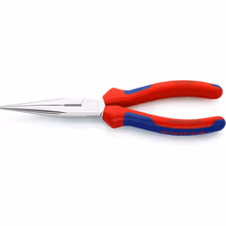 Knipex Snipe Nose Side Cutting Pliers (Stork Beak Pliers) chrome-plated, with multi-component grips 200 mm 26 15 200