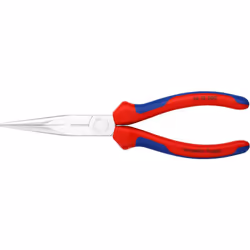 Knipex Snipe Nose Side Cutting Pliers (Stork Beak Pliers) chrome-plated, with multi-component grips 200 mm 26 15 200