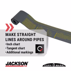 JACKSON SAFETY CURV-O-MARK Wrap-A-Round Welding/Pipefitting Lay Out Ruler Tool - Extra-Large (Length: 9'), Grey - 179gg, J1870 - High Temperature
