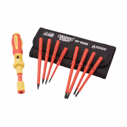 Draper XP1000 9 Piece Torque Screwdriver Set | VDE Dual Insulated Interchangeable Blade | Electrical Tool Driver Set | Hand T ...