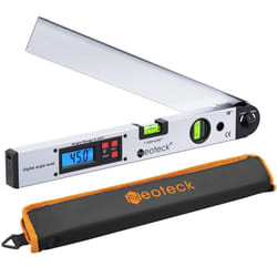 Neoteck Aluminum Digital Angle Finder Protractor 225? 16 inch Backlit LCD Digital with Horizontal and Vertical Bubble - Silver