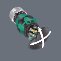 Wera 05008884001 Kraftform Kompakt Stubby Magazine RA 2, Stubby Ratchet Screwdriver with Bit Magazine, 6 Pieces