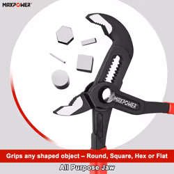 MAXPOWER Water Pump Pliers Set, 3-Piece Plumbing Pliers Set with 180mm (7"), 240mm (10") and 420mm (16") Push Button Quick Adjust Tongue and Groove