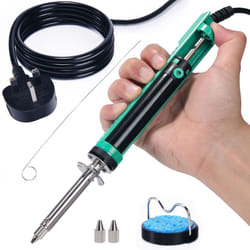 YIHUA 929D-V Electric Vacuum Desoldering Iron Soldering Iron Kit Solder Sucker Desoldering Pump with Shorter Charging Handle and Desoldering Nozzles