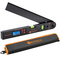 Neoteck Aluminum Digital Angle Finder Protractor 225? 16 inch Backlit LCD Digital with Horizontal and Vertical Bubble - Black