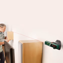 Bosch laser spirit level EasyLevel with wall mount (laser line for flexible alignment on walls and laser point for easy height transfer, in E-Commerce