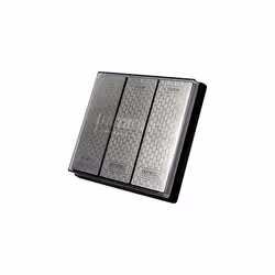 Faithfull Diamond Whetstone Sharpening Kit. 3 Stones: 400G Coarse, 600G Medium And 1000G Fine Includes Non Slip Base Unit