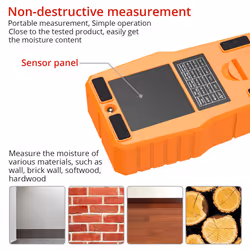 Proster Pinless Moisture Meters with Backlit LCD Screen Damp Detector 3/4-Inch below Surface Non-Destructive Wood Moisture Detector with Storage Bag
