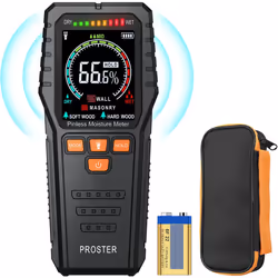 Proster Pinless Moisture Meters with Backlit LCD Screen Non-Invasive Moisture Meter Detects up to 3/4-Inch Below Surface for ...