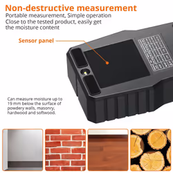 Proster Pinless Moisture Meters with Backlit LCD Screen Non-Invasive Moisture Meter Detects up to 3/4-Inch Below Surface for Non-Destructive Moisture