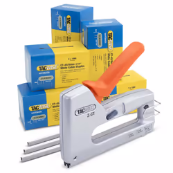 Tacwise 1787 Z-CT Heavy Duty Duo Metal Cable Tacker with 25,000 White Staples, Uses CT-45 and CT-60 Staples