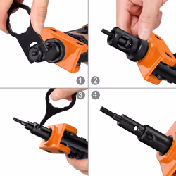 Proster 14" Rivet Nut Tool with 6pcs Metric Mandrels 150 PCS M3-M10 Heavy Duty Rivet Nut Thread Setter Kit Rivet Nut Gun with Carrying Case Orange