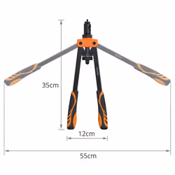 Proster 14" Rivet Nut Tool with 6pcs Metric Mandrels 150 PCS M3-M10 Heavy Duty Rivet Nut Thread Setter Kit Rivet Nut Gun with Carrying Case Orange