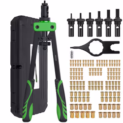Proster Rivet Nut Tool 14" Heavy Duty Hand Rivet Nut Gun with 6pcs Metric Mandrels 150 PCS M3 M4 M5 M6 M8 M10 Nut Riveter Nut ...