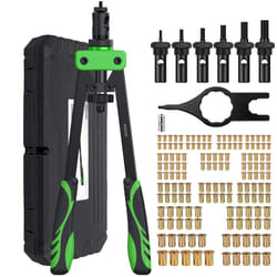 Proster Rivet Nut Tool 14" Heavy Duty Hand Rivet Nut Gun with 6pcs Metric Mandrels 150 PCS M3 M4 M5 M6 M8 M10 Nut Riveter Nut Thread Setter Kit with