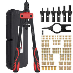 Proster Rivet Nut Tool 14" Rivet Nut Gun with 150Pcs M3 M4 M5 M6 M8 M10 Rivet Nuts 6Pcs Metric Mandrels Heavy Duty Hand RIV Nut Gun Thread Setter Kit