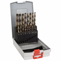 Bosch Professional 19pc. HSS-Cobalt ProBox Metal Drill Bit Set (for Stainless Steel, ? 1-10 mm, Accessories Drill Driver and Drill Stand)