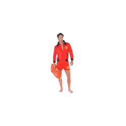 Smiffys Baywatch Lifeguard Costume in Red for Adults, Includes Top and Shorts with Iconic Baywatch Badge, Officially Licensed ...