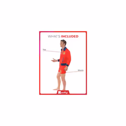 Smiffys Baywatch Lifeguard Costume in Red for Adults, Includes Top and Shorts with Iconic Baywatch Badge, Officially Licensed, Ideal Groups & Couples